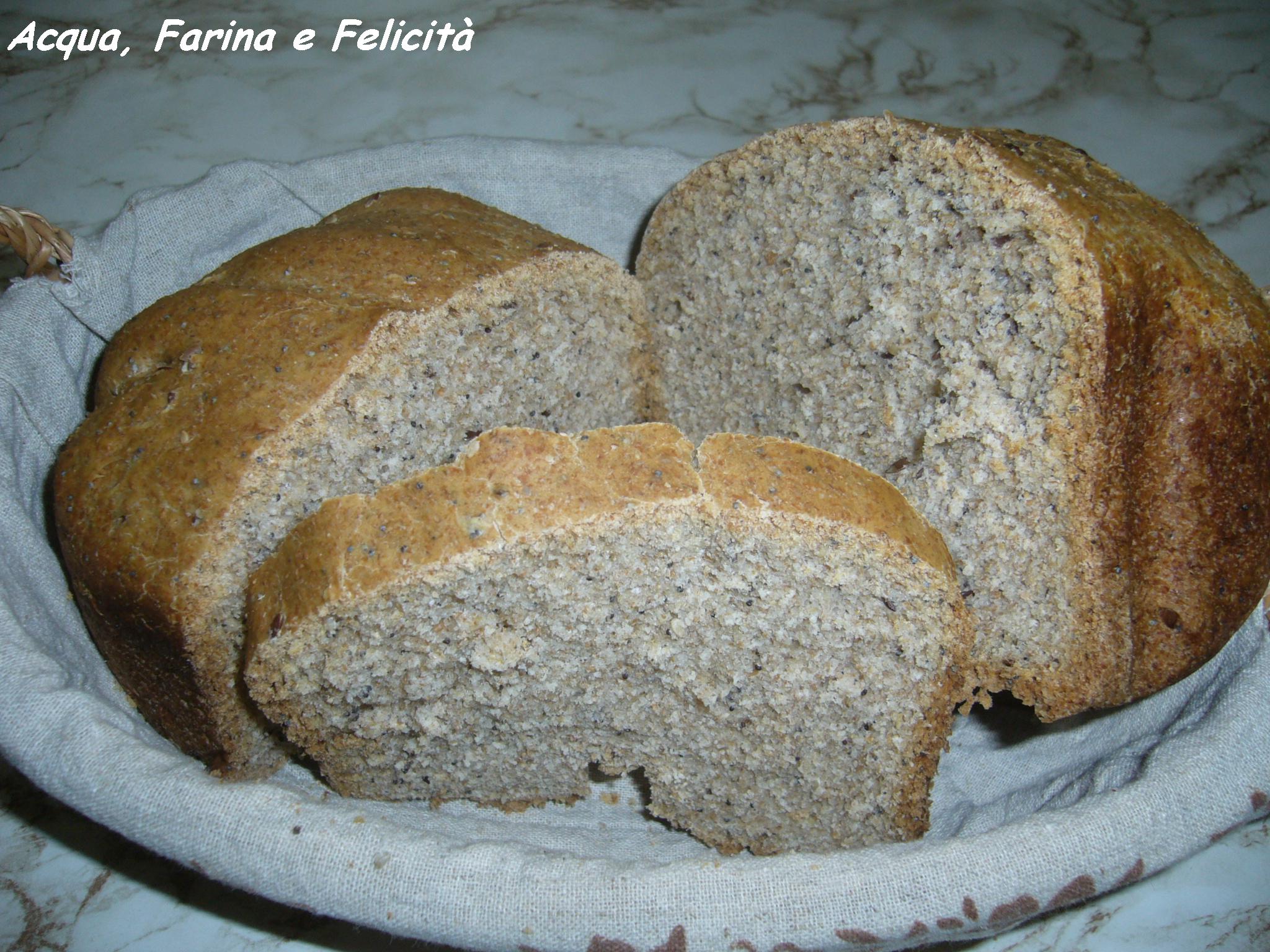 pan bauletto integrale ai semi vari con macchina del pane