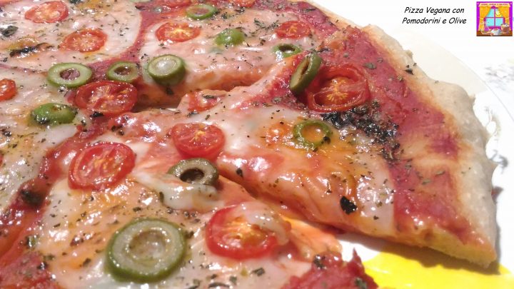 Pizza vegana pomodorini olive 