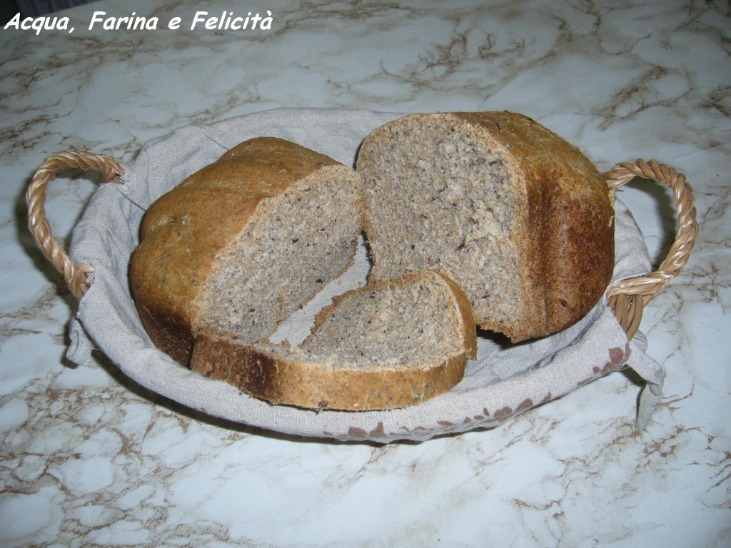 pan bauletto integrale ai semi vari con macchina del pane